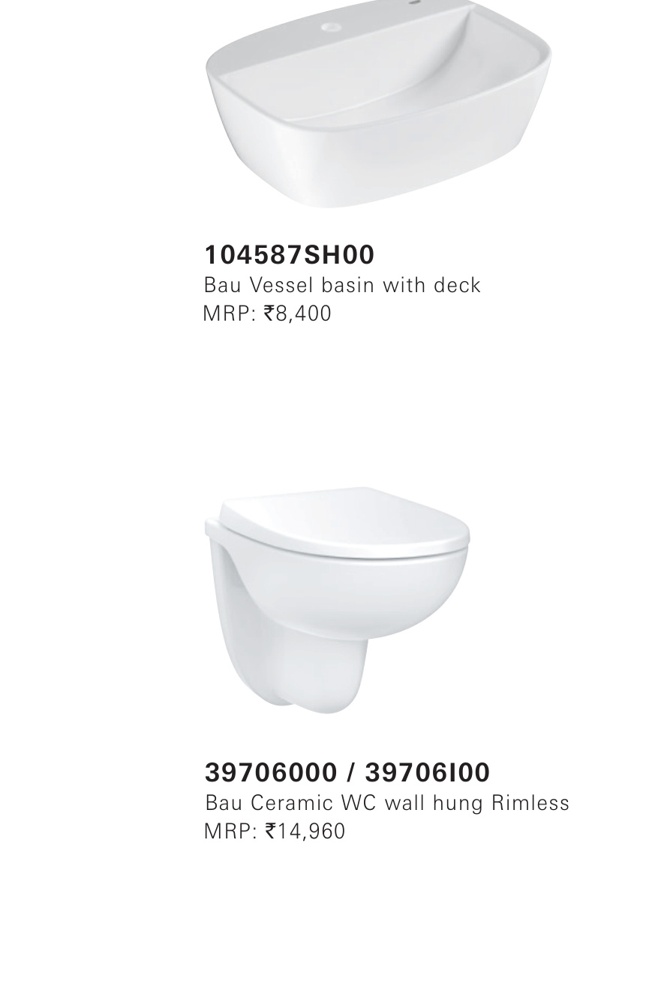 Bau Ceramic WC Wall Hung Rimless
